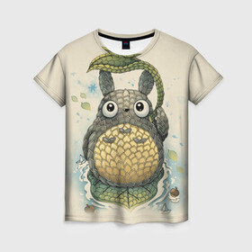 Женская футболка 3D с принтом My Neighbor Totoro заяц с чешуей , 100% полиэфир ( синтетическое хлопкоподобное полотно) | прямой крой, круглый вырез горловины, длина до линии бедер | anime | hayao miyazaki | japanese | meme | miyazaki | piano | studio ghibli | tokyo | totoro | гибли | котобус | мой | сосед | сусуватари | тонари | тоторо | хаяо миядзаки