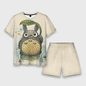 Мужской костюм с шортами 3D с принтом My Neighbor Totoro заяц с чешуей ,  |  | anime | hayao miyazaki | japanese | meme | miyazaki | piano | studio ghibli | tokyo | totoro | гибли | котобус | мой | сосед | сусуватари | тонари | тоторо | хаяо миядзаки