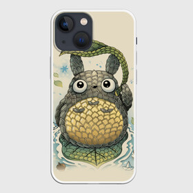 Чехол для iPhone 13 mini с принтом My Neighbor Totoro заяц с чешуей ,  |  | anime | hayao miyazaki | japanese | meme | miyazaki | piano | studio ghibli | tokyo | totoro | гибли | котобус | мой | сосед | сусуватари | тонари | тоторо | хаяо миядзаки