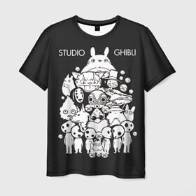 Мужская футболка 3D с принтом Мой сосед Тоторо Studio Ghibli , 100% полиэфир | прямой крой, круглый вырез горловины, длина до линии бедер | anime | hayao miyazaki | japanese | meme | miyazaki | piano | studio ghibli | tokyo | totoro | гибли | котобус | мой | сосед | сусуватари | тонари | тоторо | хаяо миядзаки