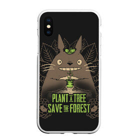 Чехол для iPhone XS Max матовый с принтом Plant a tree Save the forest , Силикон | Область печати: задняя сторона чехла, без боковых панелей | anime | hayao miyazaki | japanese | meme | miyazaki | piano | studio ghibli | tokyo | totoro | гибли | котобус | мой | сосед | сусуватари | тонари | тоторо | хаяо миядзаки