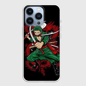 Чехол для iPhone 13 Pro с принтом Зеленый воин One Piece ,  |  | Тематика изображения на принте: anime | kaido | luffy | manga | one piece | theory | zoro | большой куш | ван | луффи | манга | манки д | мульт | пираты | пис | рыжий | сёнэн | сериал | шанкс