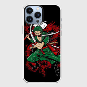 Чехол для iPhone 13 Pro Max с принтом Зеленый воин One Piece ,  |  | Тематика изображения на принте: anime | kaido | luffy | manga | one piece | theory | zoro | большой куш | ван | луффи | манга | манки д | мульт | пираты | пис | рыжий | сёнэн | сериал | шанкс