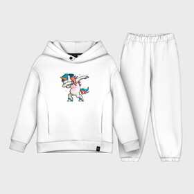 Детский костюм хлопок Oversize с принтом Единорог ,  |  | art | cap | dab | rainbow unicorn | stars | unicorn | арт | единорог | звезды | кепка | радужный единорог