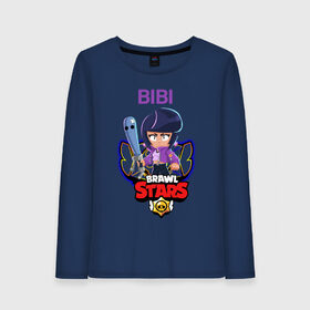 Женский лонгслив хлопок с принтом BRAWL STARS BIBI , 100% хлопок |  | bib | brawl stars | bull | colt | crow | leon | leon shark | moba | sally leon | shark | акула | берли | биби | бравл старс | ворон | жанр | игра | кольт | леон | леон акула | нита | спайк | шелли