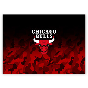 Поздравительная открытка с принтом CHICAGO BULLS | ЧИКАГО БУЛЛС , 100% бумага | плотность бумаги 280 г/м2, матовая, на обратной стороне линовка и место для марки
 | bulls | chicago | chicago bulls | nba | red bulls | usa | америка | быки | нба | сша | чикаго буллс