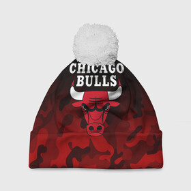 Шапка 3D c помпоном с принтом CHICAGO BULLS | ЧИКАГО БУЛЛС , 100% полиэстер | универсальный размер, печать по всей поверхности изделия | bulls | chicago | chicago bulls | nba | red bulls | usa | америка | быки | нба | сша | чикаго буллс