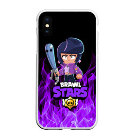 Чехол для iPhone XS Max матовый с принтом BRAWL STARS BIBI , Силикон | Область печати: задняя сторона чехла, без боковых панелей | bib | brawl stars | bull | colt | crow | leon | leon shark | moba | sally leon | shark | акула | берли | биби | бравл старс | ворон | жанр | игра | кольт | леон | леон акула | нита | спайк | шелли