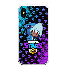 Чехол для iPhone XS Max матовый с принтом Brawl Stars LEON SHARK , Силикон | Область печати: задняя сторона чехла, без боковых панелей | 8 bit | 8 бит | brawl | brawl stars | crow | leon | shark | stars | акула | бравл | бравл старс | браво старс | игра | компьютерная | кров | леон | леон акула | онлайн | старс | шарк