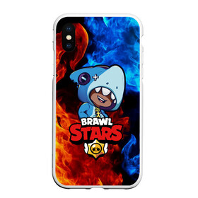 Чехол для iPhone XS Max матовый с принтом Brawl Stars LEON SHARK , Силикон | Область печати: задняя сторона чехла, без боковых панелей | 8 bit | 8 бит | brawl | brawl stars | crow | leon | shark | stars | акула | бравл | бравл старс | браво старс | игра | компьютерная | кров | леон | леон акула | онлайн | старс | шарк