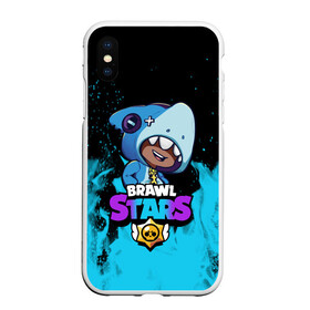 Чехол для iPhone XS Max матовый с принтом Brawl Stars LEON SHARK , Силикон | Область печати: задняя сторона чехла, без боковых панелей | 8 bit | 8 бит | brawl | brawl stars | crow | leon | shark | stars | акула | бравл | бравл старс | браво старс | игра | компьютерная | кров | леон | леон акула | онлайн | старс | шарк