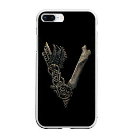 Чехол для iPhone 7Plus/8 Plus матовый с принтом Vikings (bones logo) , Силикон | Область печати: задняя сторона чехла, без боковых панелей | bones | good | skull | viking | vikings | бог | викинг | викинги | кости | скандинавы | череп | язычник