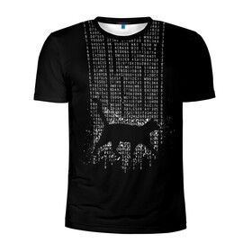 Мужская футболка 3D спортивная с принтом Matrix cat , 100% полиэстер с улучшенными характеристиками | приталенный силуэт, круглая горловина, широкие плечи, сужается к линии бедра | matrix | андерсон | всемогущий | дежавю | киану | код | кот | матрица | поверь | ривз | себя | томас