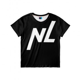 Детская футболка 3D с принтом NL logo , 100% гипоаллергенный полиэфир | прямой крой, круглый вырез горловины, длина до линии бедер, чуть спущенное плечо, ткань немного тянется | nl | нл | супергерои