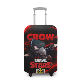 Чехол для чемодана 3D с принтом  BRAWL STARS CROW | БРАВЛ СТАРС ЛЕОН , 86% полиэфир, 14% спандекс | двустороннее нанесение принта, прорези для ручек и колес | brawl stars | crow | leon | leon shark | sally leon | shark | stars | акула | берли | ворон | леон | леон акула | спайк | эль примо