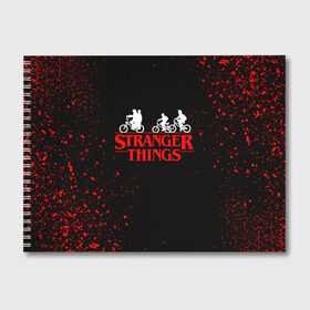 Альбом для рисования с принтом STRANGER THINGS , 100% бумага
 | матовая бумага, плотность 200 мг. | Тематика изображения на принте: 11 | stranger things | одди | одиннадцатая | очень странные дела | сериалы