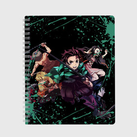 Тетрадь с принтом DEMON SLAYER KIMETSU NO YAIBA КЛИНОК РАССЕКАЮЩИЙ ДЕМОНОВ , 100% бумага | 48 листов, плотность листов — 60 г/м2, плотность картонной обложки — 250 г/м2. Листы скреплены сбоку удобной пружинной спиралью. Уголки страниц и обложки скругленные. Цвет линий — светло-серый
 | demon slayer | kimetsu no yaiba | nezuko | shinobu | slayer | tanjiro | zenitsu | гию томиока | зенитсу | зенитцу | иноске хашибира | клинок рассекающий демонов | незуко | танджиро | шинобу кочо