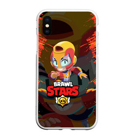 Чехол для iPhone XS Max матовый с принтом BRAWL STARS MAX , Силикон | Область печати: задняя сторона чехла, без боковых панелей | bib | brawl stars | bull | colt | crow | leon | leon shark | max | moba | sally leon | shark | акула | берли | биби | бравл старс | ворон | жанр | игра | кольт | леон | леон акула | макс | нита | спайк | шелли