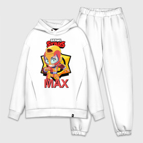 Мужской костюм хлопок OVERSIZE с принтом BRAWL STARS MAX. ,  |  | bib | brawl stars | bull | colt | crow | leon | leon shark | max | moba | sally leon | shark | акула | берли | биби | бравл старс | ворон | жанр | игра | кольт | леон | леон акула | макс | нита | спайк | шелли