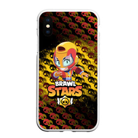 Чехол для iPhone XS Max матовый с принтом BRAWL STARS MAX , Силикон | Область печати: задняя сторона чехла, без боковых панелей | bib | brawl stars | bull | colt | crow | leon | leon shark | max | moba | sally leon | shark | акула | берли | биби | бравл старс | ворон | жанр | игра | кольт | леон | леон акула | макс | нита | спайк | шелли