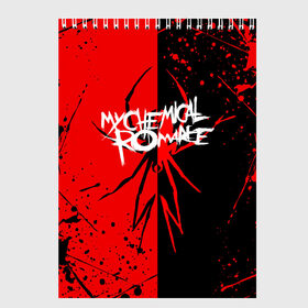 Скетчбук с принтом My Chemical Romance , 100% бумага
 | 48 листов, плотность листов — 100 г/м2, плотность картонной обложки — 250 г/м2. Листы скреплены сверху удобной пружинной спиралью | music | my chemical romance | rock | боб брайар | джеймс дьюис | джерард уэи | майки уэи | музыка | рок | рэй торо | фрэнк айеро