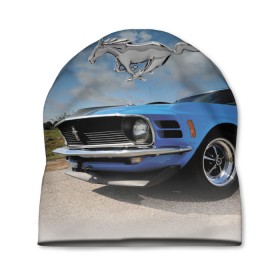 Шапка 3D с принтом Mustang , 100% полиэстер | универсальный размер, печать по всей поверхности изделия | car | hoofs | horse | jump | mane | motorsport | mustang | power | race | sky | tail | usa | автомобиль | автоспорт | гонка | грива | копыта | лошадь | мощь | мустанг | небо | облака | скачка | сша | хвост