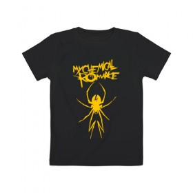 Детская футболка хлопок с принтом My Chemical Romance spider , 100% хлопок | круглый вырез горловины, полуприлегающий силуэт, длина до линии бедер | music | my chemical romance | rock | боб брайар | джеймс дьюис | джерард уэи | майки уэи | музыка | рок | рэй торо | фрэнк айеро