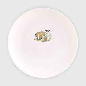 Тарелка с принтом Улитка с Пивком , фарфор | диаметр - 210 мм
диаметр для нанесения принта - 120 мм | Тематика изображения на принте: beer | snail | улитка