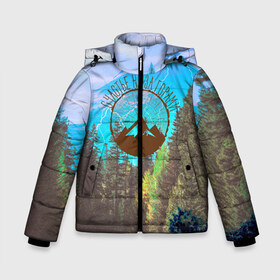 Зимняя куртка для мальчиков 3D с принтом Счастье не за горами , ткань верха — 100% полиэстер; подклад — 100% полиэстер, утеплитель — 100% полиэстер | длина ниже бедра, удлиненная спинка, воротник стойка и отстегивающийся капюшон. Есть боковые карманы с листочкой на кнопках, утяжки по низу изделия и внутренний карман на молнии. 

Предусмотрены светоотражающий принт на спинке, радужный светоотражающий элемент на пуллере молнии и на резинке для утяжки | альпинизм | горы | кемпинг | лес | счастье не за горами | туризм