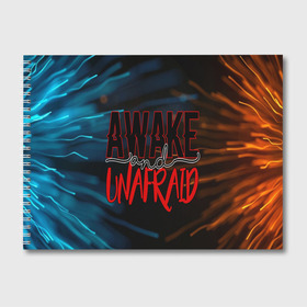 Альбом для рисования с принтом Awake unafraid , 100% бумага
 | матовая бумага, плотность 200 мг. | alive | awake | look | my chemical | rok | romance | sunshine | unafraid