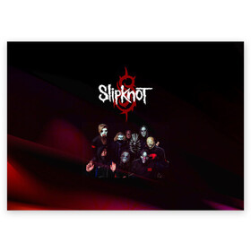 Поздравительная открытка с принтом Slipknot , 100% бумага | плотность бумаги 280 г/м2, матовая, на обратной стороне линовка и место для марки
 | slipknot | металл | музыка | рок | слипкнот