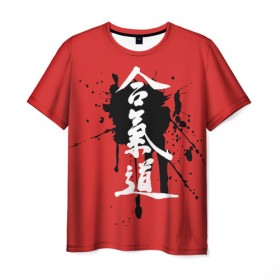 Мужская футболка 3D с принтом Айкидо , 100% полиэфир | прямой крой, круглый вырез горловины, длина до линии бедер | aikido | аикидо | айкидо | восточные единоборства | единоборства | морихей уэсиба
