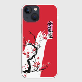 Чехол для iPhone 13 mini с принтом Сакура Айкидо ,  |  | aikido | аикидо | айкидо | восточные единоборства | единоборства | морихей уэсиба