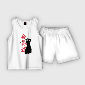 Детская пижама с шортами хлопок с принтом Айкидо ,  |  | aikido | аикидо | айкидо | восточные единоборства | единоборства | морихей уэсиба