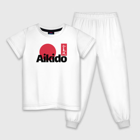 Детская пижама хлопок с принтом Aikido , 100% хлопок |  брюки и футболка прямого кроя, без карманов, на брюках мягкая резинка на поясе и по низу штанин
 | aikido | аикидо | айкидо | восточные единоборства | единоборства | морихей уэсиба