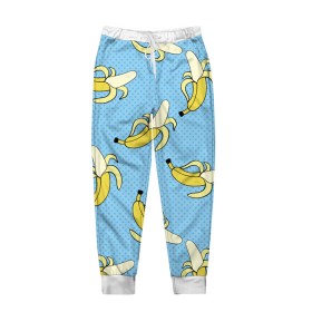 Мужские брюки 3D с принтом Banana art , 100% полиэстер | манжеты по низу, эластичный пояс регулируется шнурком, по бокам два кармана без застежек, внутренняя часть кармана из мелкой сетки | banana | pop art | банан | бананы | поп арт