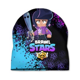 Шапка 3D с принтом BRAWL STARS BIBI. , 100% полиэстер | универсальный размер, печать по всей поверхности изделия | Тематика изображения на принте: bib | brawl stars | colt | crow | el brown | leon | leon shark | max | moba | sally leon | shark | акула | берли | биби | бравл старс | браун | ворон | жанр | игра | кольт | леон | леон акула | макс | нита | шелли