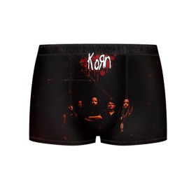 Мужские трусы 3D с принтом Korn , 50% хлопок, 50% полиэстер | классическая посадка, на поясе мягкая тканевая резинка | Тематика изображения на принте: korn | корн | музыка | рок