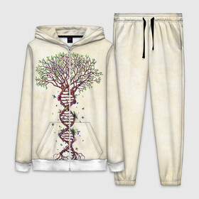 Женский костюм 3D с принтом Дерево жизни ,  |  | бабочки | ветви | ветки | дерево | днк | жизнь | корни | крона | птички