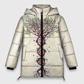 Женская зимняя куртка 3D с принтом Дерево жизни , верх — 100% полиэстер; подкладка — 100% полиэстер; утеплитель — 100% полиэстер | длина ниже бедра, силуэт Оверсайз. Есть воротник-стойка, отстегивающийся капюшон и ветрозащитная планка. 

Боковые карманы с листочкой на кнопках и внутренний карман на молнии | бабочки | ветви | ветки | дерево | днк | жизнь | корни | крона | птички