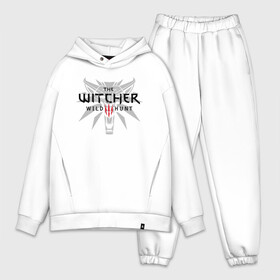 Мужской костюм хлопок OVERSIZE с принтом ВЕДЬМАК ,  |  | geralt | the witcher | the witcher wild hunt | witcher | wolf | ведьмак | ведьмак 3 | волк | геральт | охотник