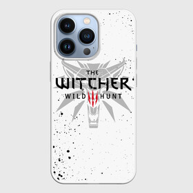 Чехол для iPhone 13 Pro с принтом ВЕДЬМАК ВОЛК БРЫЗГИ КРАСОК   THE WITCHER ,  |  | geralt | the witcher | the witcher wild hunt | witcher | wolf | ведьмак | ведьмак 3 | волк | геральт | охотник