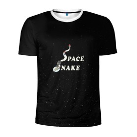 Мужская футболка 3D спортивная с принтом Space snake , 100% полиэстер с улучшенными характеристиками | приталенный силуэт, круглая горловина, широкие плечи, сужается к линии бедра | Тематика изображения на принте: bite | cyborg snake | rick and morty | ship | snakes | space snake | vdgerir | рик и морти