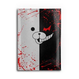 Обложка для автодокументов с принтом MONOKUMA , натуральная кожа |  размер 19,9*13 см; внутри 4 больших “конверта” для документов и один маленький отдел — туда идеально встанут права | anime | bear | black  white | danganronpa | kurokuma | monodam | monokuma | monomi | monotaro | rabbit | school | shirokuma | аниме | главарь | мoноми | монокума | черно белый | школа