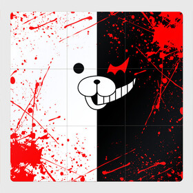 Магнитный плакат 3Х3 с принтом MONOKUMA | МОНОКУМА , Полимерный материал с магнитным слоем | 9 деталей размером 9*9 см | anime | bear | black  white | danganronpa | kurokuma | monodam | monokuma | monomi | monotaro | rabbit | school | shirokuma | аниме | главарь | мoноми | монокума | черно белый | школа