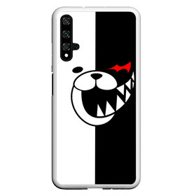 Чехол для Honor 20 с принтом MONOKUMA (КАПЮШОН) , Силикон | Область печати: задняя сторона чехла, без боковых панелей | anime | bear | black  white | danganronpa | kurokuma | monodam | monokuma | monomi | monotaro | rabbit | school | shirokuma | аниме | главарь | мoноми | монокума | черно белый | школа