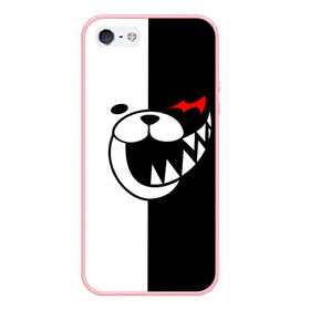 Чехол для iPhone 5/5S матовый с принтом MONOKUMA (КАПЮШОН) , Силикон | Область печати: задняя сторона чехла, без боковых панелей | anime | bear | black  white | danganronpa | kurokuma | monodam | monokuma | monomi | monotaro | rabbit | school | shirokuma | аниме | главарь | мoноми | монокума | черно белый | школа