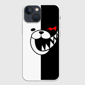 Чехол для iPhone 13 mini с принтом MONOKUMA (КАПЮШОН) ,  |  | anime | bear | black  white | danganronpa | kurokuma | monodam | monokuma | monomi | monotaro | rabbit | school | shirokuma | аниме | главарь | мoноми | монокума | черно белый | школа