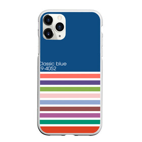 Чехол для iPhone 11 Pro Max матовый с принтом Pantone цвет года (с 2012 по 2020 гг ) , Силикон |  | Тематика изображения на принте: в полоску | веб дизайнеру | декоратору | дизайнеру | институт pantone | классический синий | пантон | подарок дизайнеру | полосатый | полоска | полоски | разноцветный | синий | художнику | цвет 2020