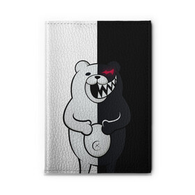 Обложка для автодокументов с принтом MONOKUMA  , натуральная кожа |  размер 19,9*13 см; внутри 4 больших “конверта” для документов и один маленький отдел — туда идеально встанут права | anime | bear | black  white | danganronpa | kurokuma | monodam | monokuma | monomi | monotaro | rabbit | school | shirokuma | аниме | главарь | мoноми | монокума | черно белый | школа